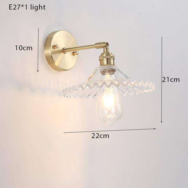 wall lamp gold wall and lampshade coloured glass