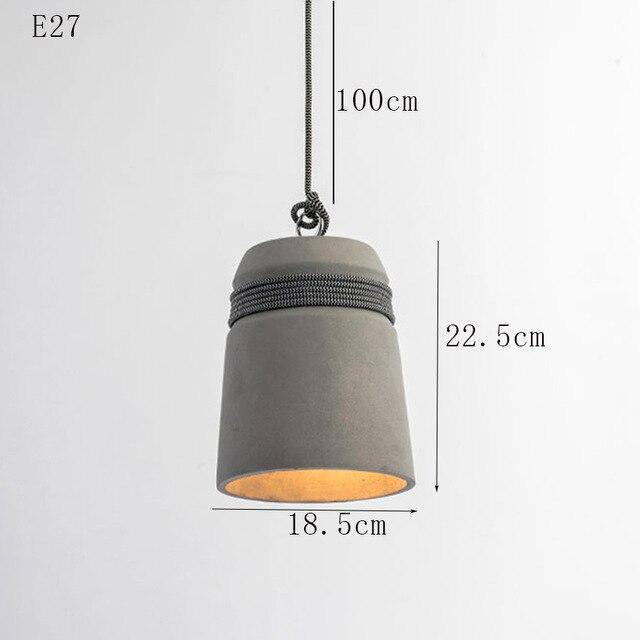 pendant light concrete and concrete rope backsplash