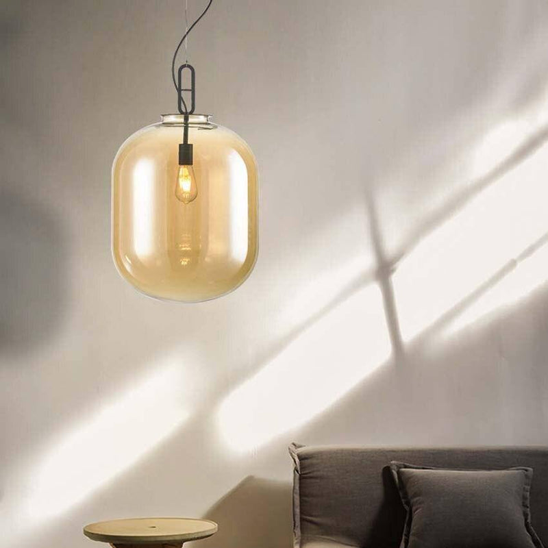 pendant light design in smoked colored glass balls