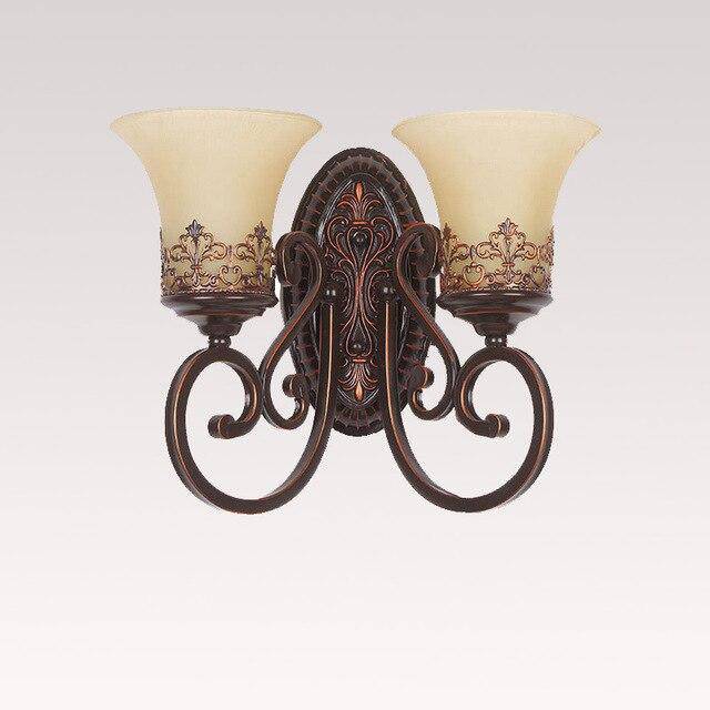 wall lamp retro rustic metal wall and lampshade glass