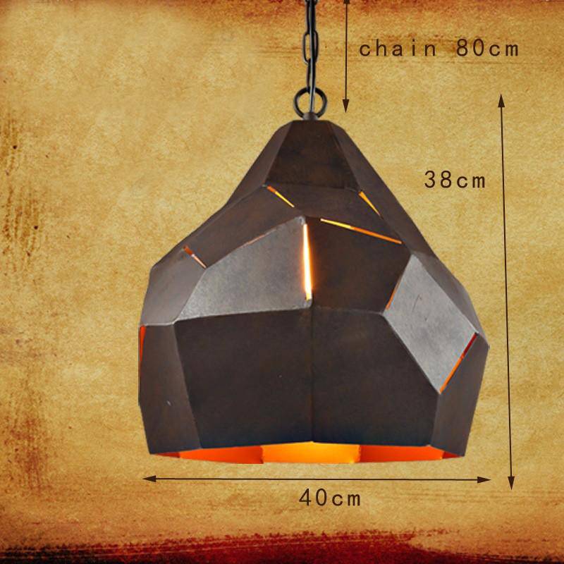 Suspension en métal marron rétro industrielle 40cm - vue 4 sur 5