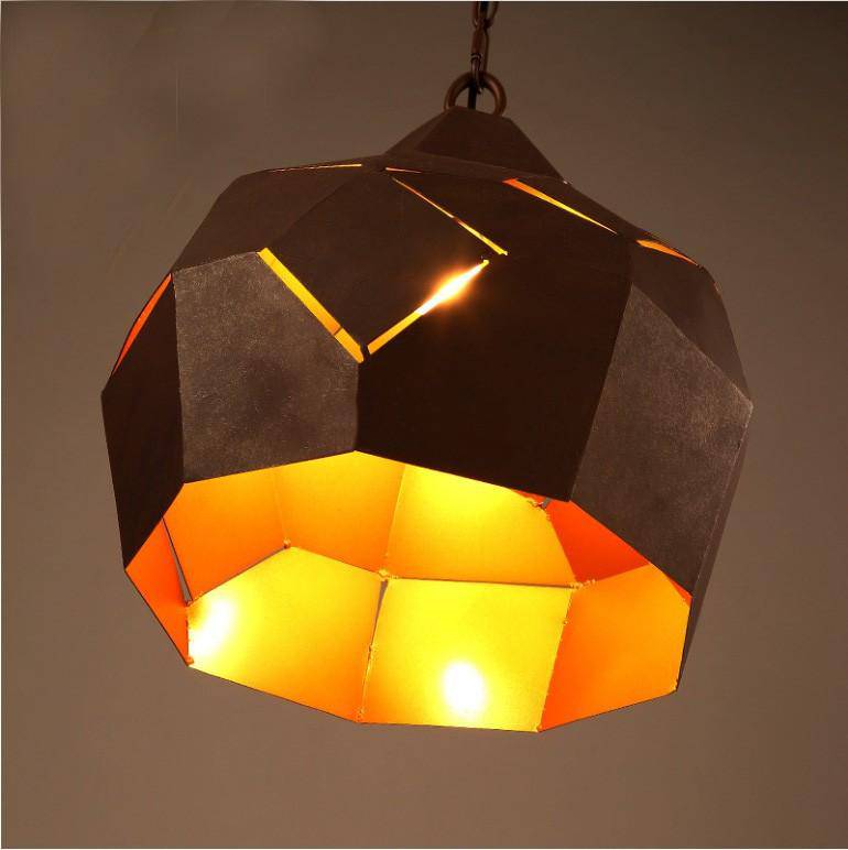 Suspension en métal marron rétro industrielle 40cm - vue 3 sur 5