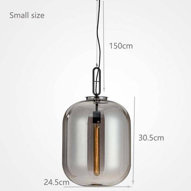 pendant light design in smoked colored glass balls