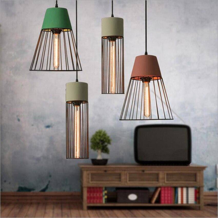 Suspension design LED en métal style cage rétro Coffee - vue 3 sur 8