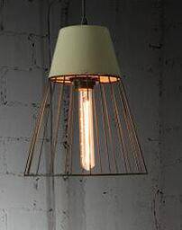 Suspension design LED en métal style cage rétro Coffee - vue 4 sur 8