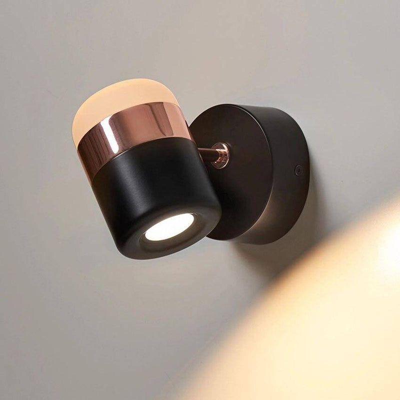 wall lamp modern LED wall light with rounded shapes and copper strip