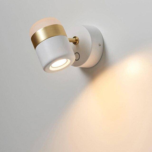 wall lamp modern LED wall light with rounded shapes and copper strip