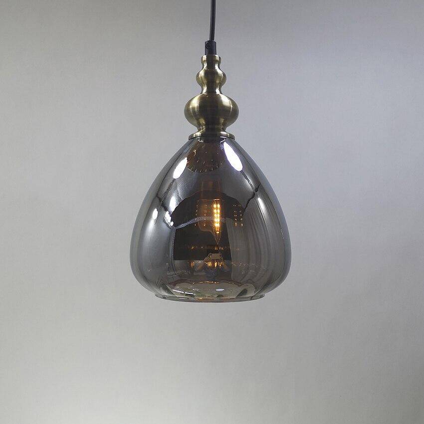 Suspension rétro LED en verre cristal colorée Coffee - vue 2 sur 7
