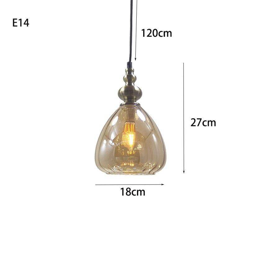 Suspension rétro LED en verre cristal colorée Coffee - vue 7 sur 7