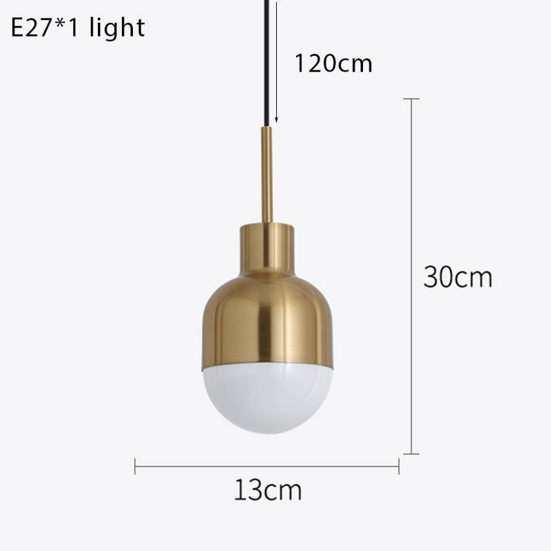 pendant light Nordic golden half ball