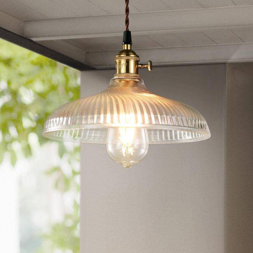 Suspension en verre et base dorée Vintage - vue 4 sur 4