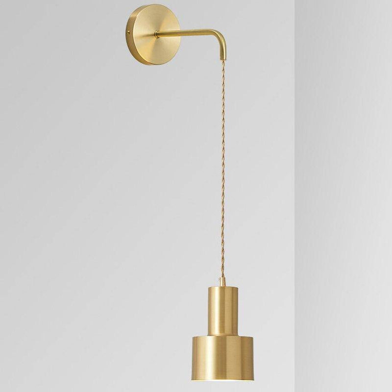 wall lamp golden wall with hanging lamp