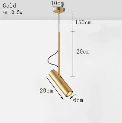 Suspension design spot orientable et tige dorée