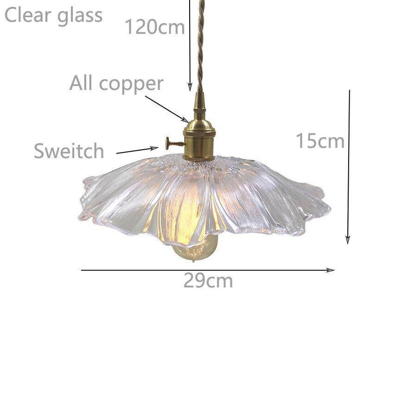 Lámpara de suspensión Flor de cristal japonesa