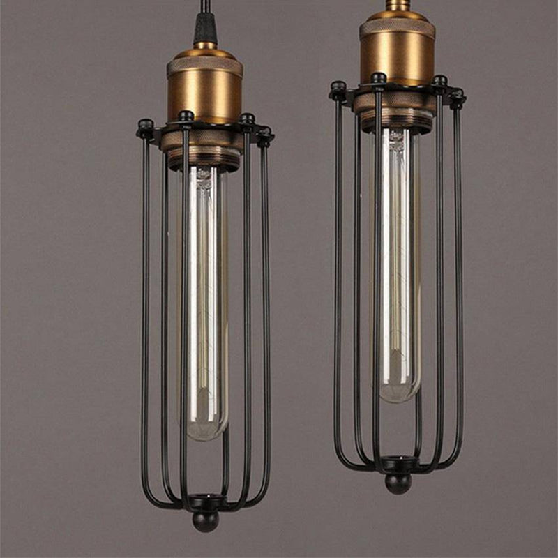 pendant light vintage and industrial with cage