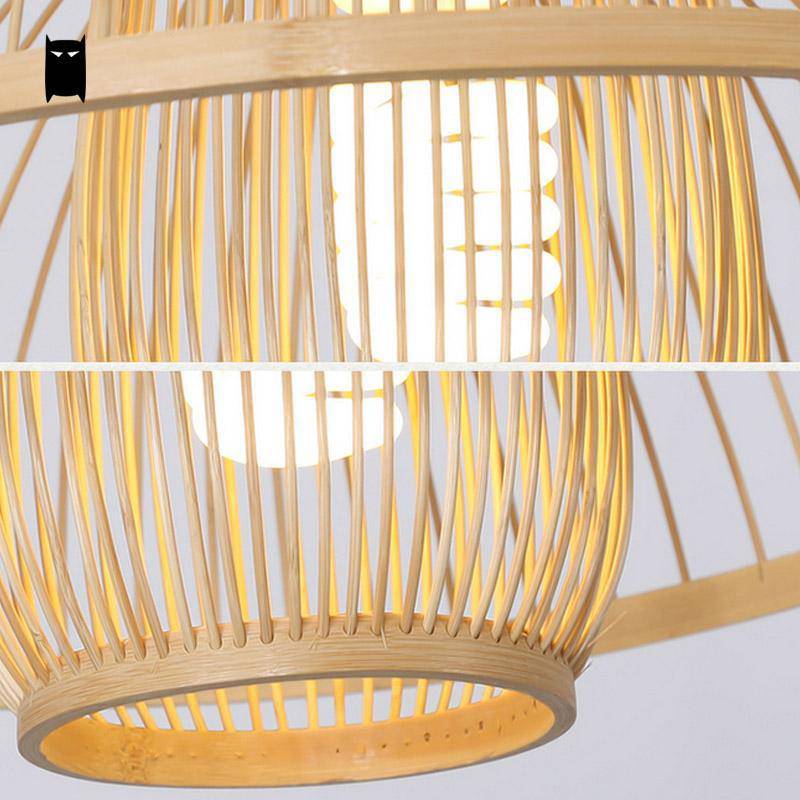 pendant light in natural bamboo Wicker