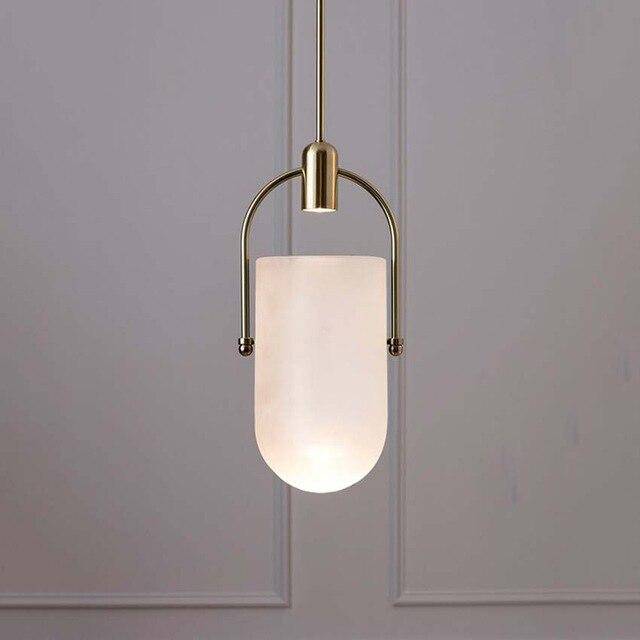 Lámpara de suspensión design con cristal iluminado y foco dorado Modern