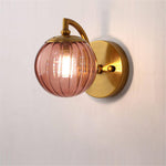 Applique murale LED doré avec boule en verre fumé Scone