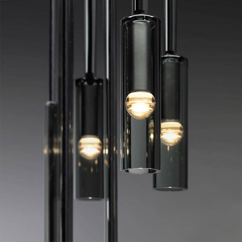 wall lamp design with smoked glass cylinder lamp Loft