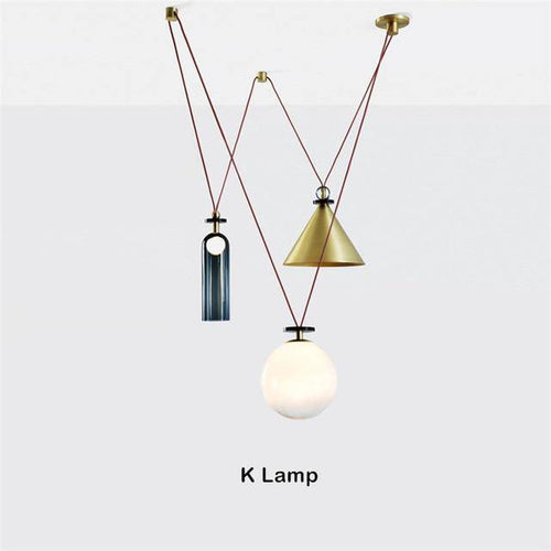 Suspension design à plusieurs lampes suspendues Pulley - vue 8 sur 12