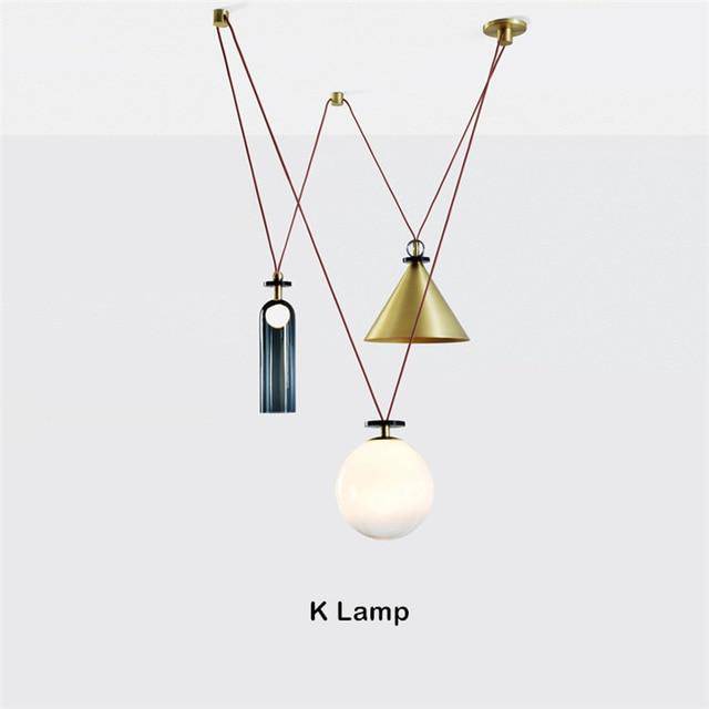 pendant light Pulley multi-light pendant design