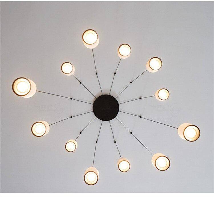 Suspension et lustre design à LED avec boule en verre et support dorée - vue 12 sur 14