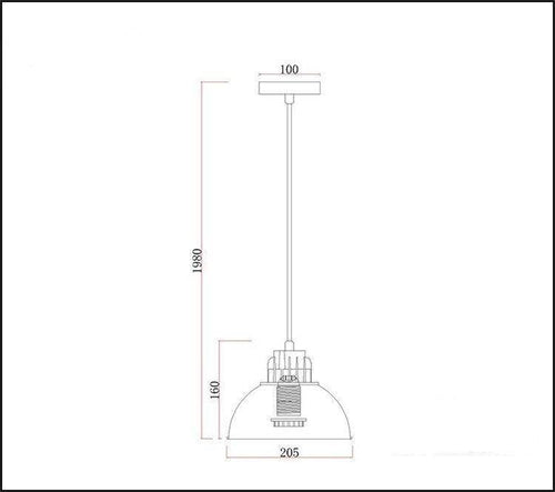 Suspension retro demi boule style industrielle