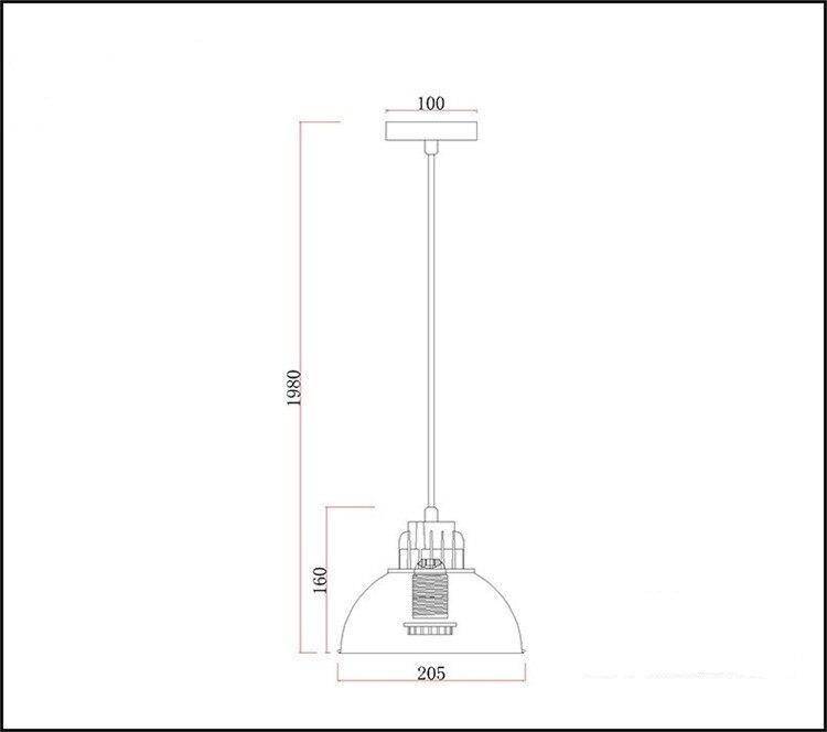 Suspension retro demi boule style industrielle - vue 6 sur 7