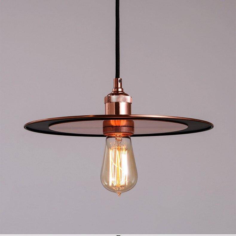 pendant light chrome-plated rose gold disc design