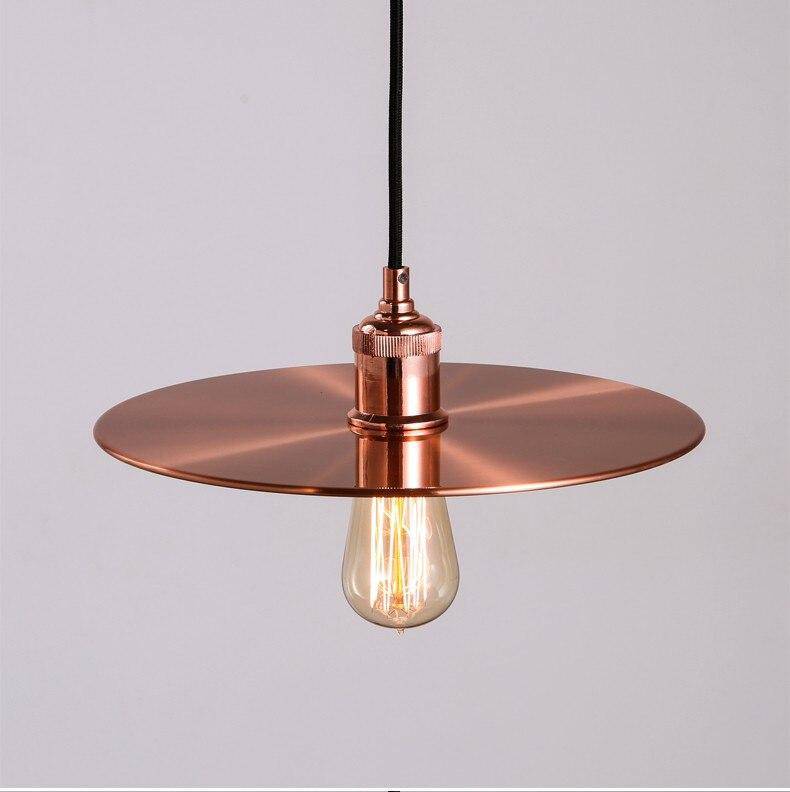 pendant light chrome-plated rose gold disc design