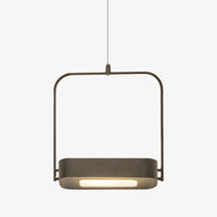 Suspension moderne en carré avec base lumineuse Saanvi