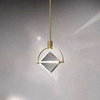 Suspension LED design avec rond doré et cristal de verre Luxury