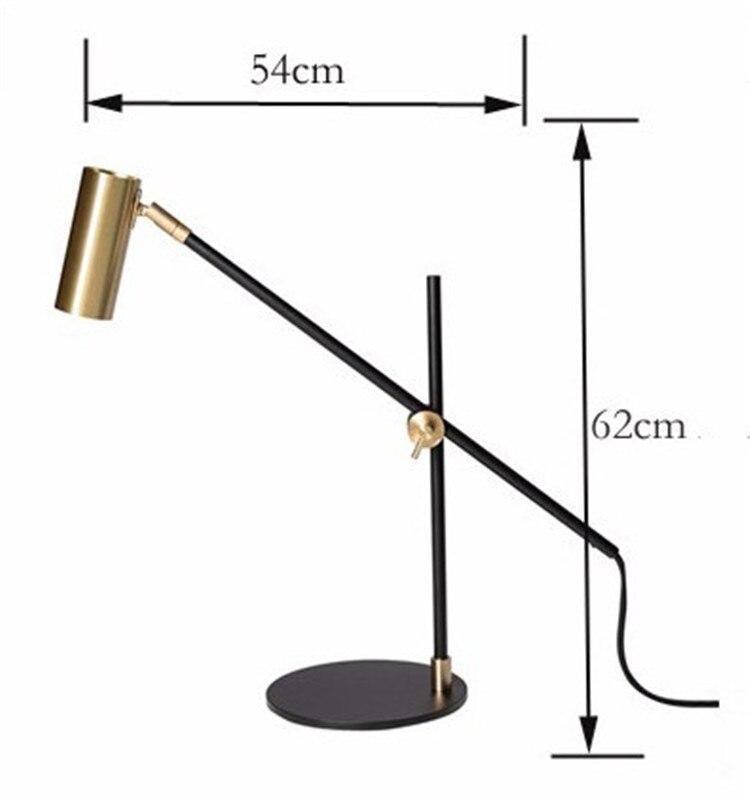 Lámpara de escritorio o de cabecera con foco de tubo ajustable Retro
