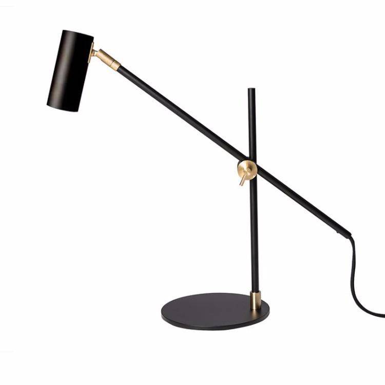 Desk or bedside lamp with Spotlight in adjustable tube Retro