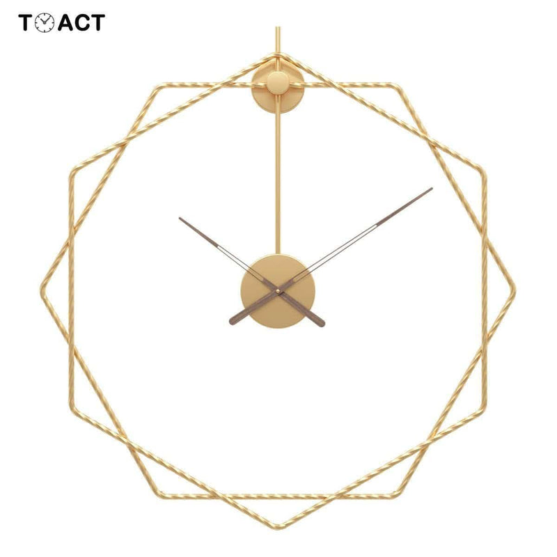 Horloge murale design hexagones décalés en métal