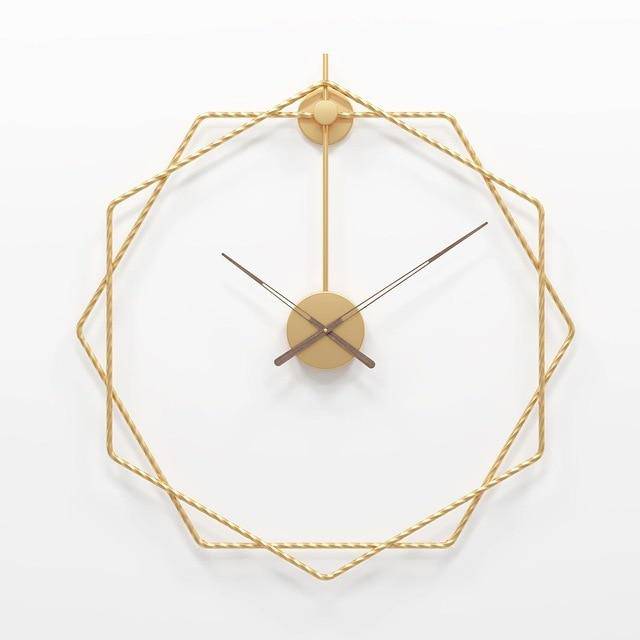 Horloge murale design hexagones décalés en métal