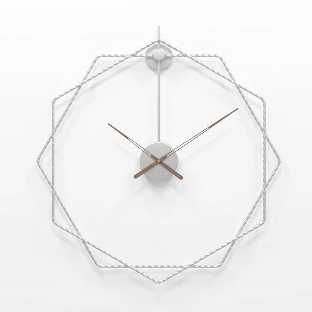 Horloge murale design hexagones décalés en métal