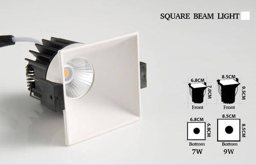 Spot encastré moderne avec plusieurs formes à LED
