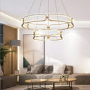 Lustre design à LED doré avec anneaux Pavia