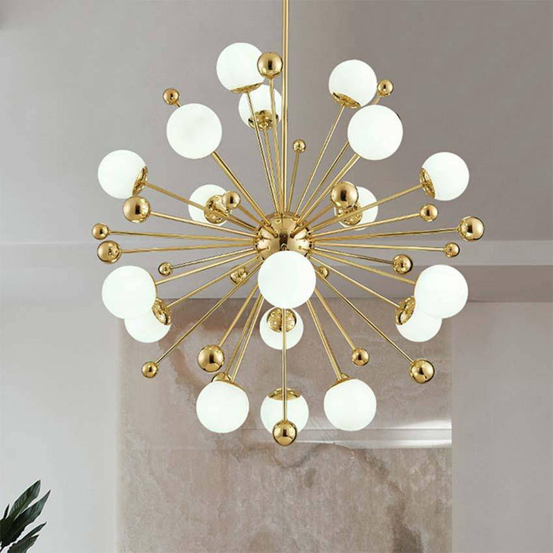 LED gold design chandelier with multiple glass balls Creative