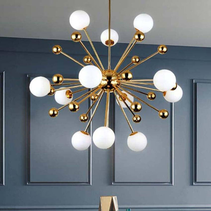 LED gold design chandelier with multiple glass balls Creative