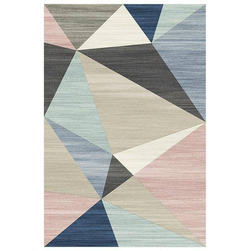 Area rug geometric rectangle multicoloured
