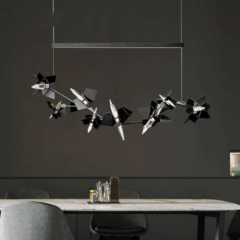 Modern design chandelier with flat chrome plates Flate