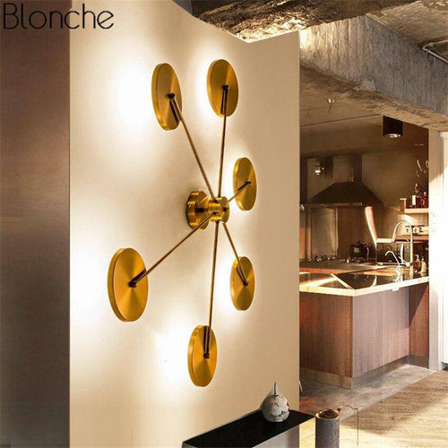 Applique murale design LED avec 5 disques en métal Loft