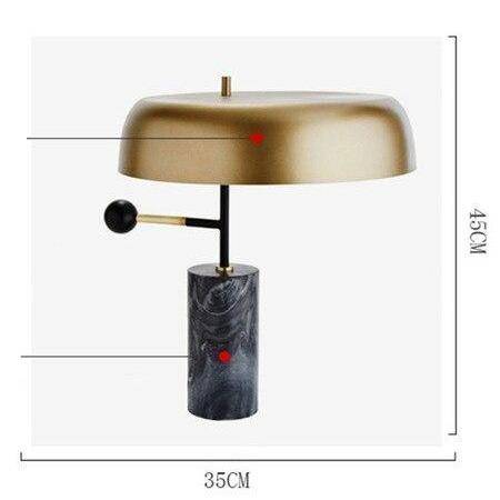 LED design table lamp in marble with lampshade