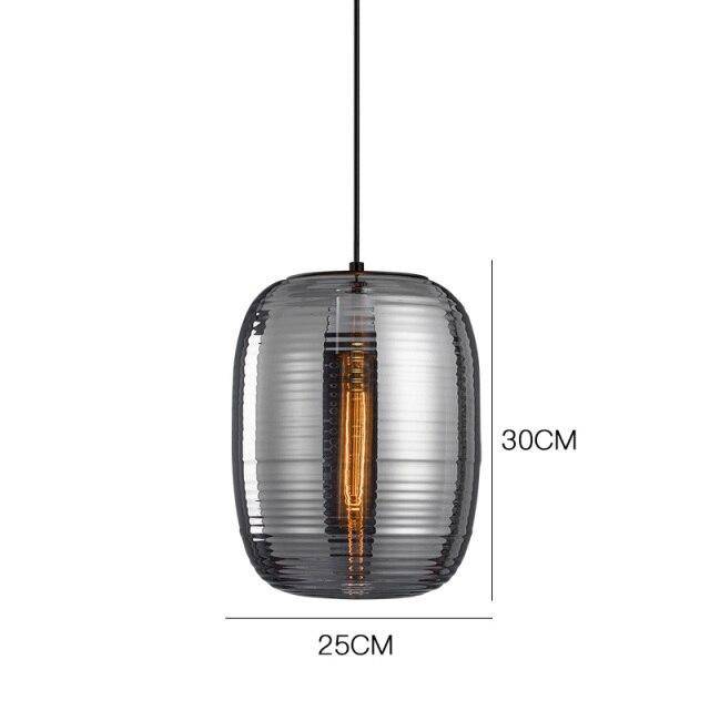 Suspension design à LED en verre stripe Loft
