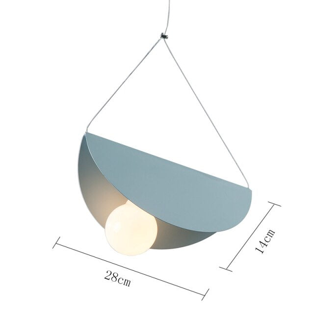 Lámpara de suspensión moderna pantalla circular plegada plana de LED Kaia