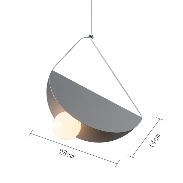 Suspension moderne LED abat-jour circulaire plat et plié Kaia - vue 11 sur 14