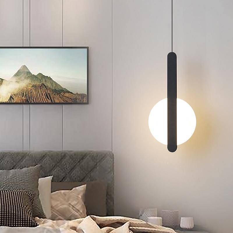 Suspension design à LED en aluminium avec formes circulaires - vue 3 sur 11
