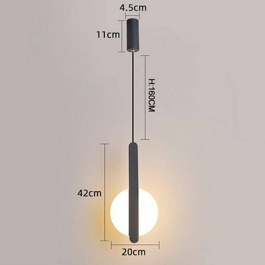 Suspension design à LED en aluminium avec formes circulaires